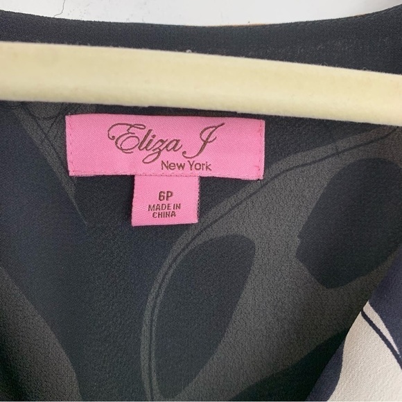 Eliza J Geometric Print Tie Waist Dress Size 6 Petite - Picture 2 of 16